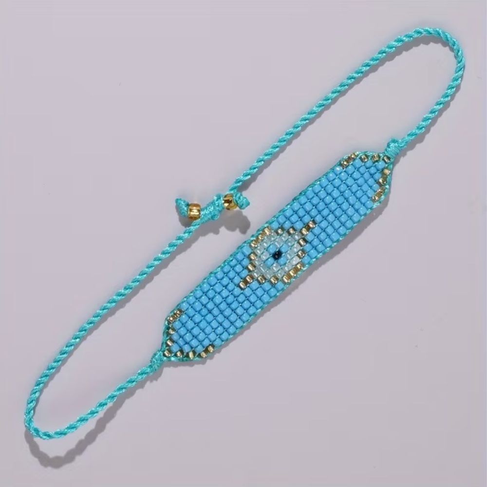 Blue Evil Eye Beaded Bracelet N1877